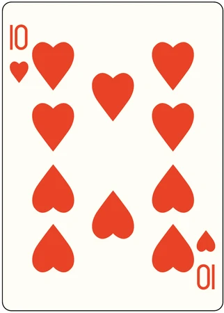 Žolíková karta Srdcová 10
