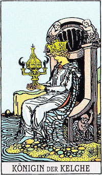 Tarotová karta Kalichová kráľovná