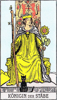 Tarotová karta Žezlová kráľovná