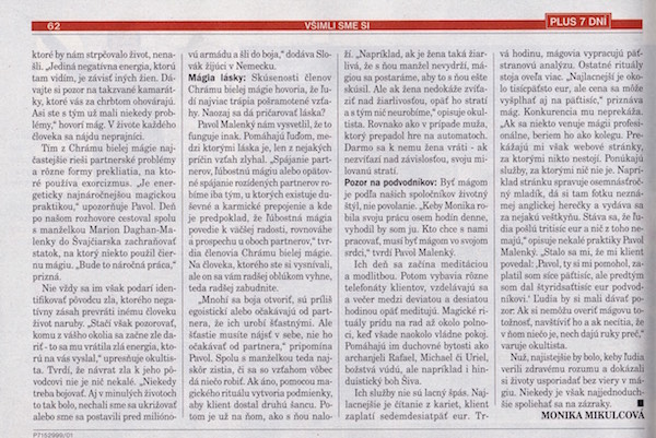 Mágia lásky Článok