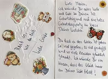 List k narodeninám pre Marion