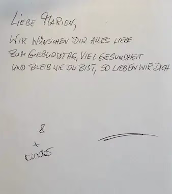 Všetko najlepšie k narodeninám Marion